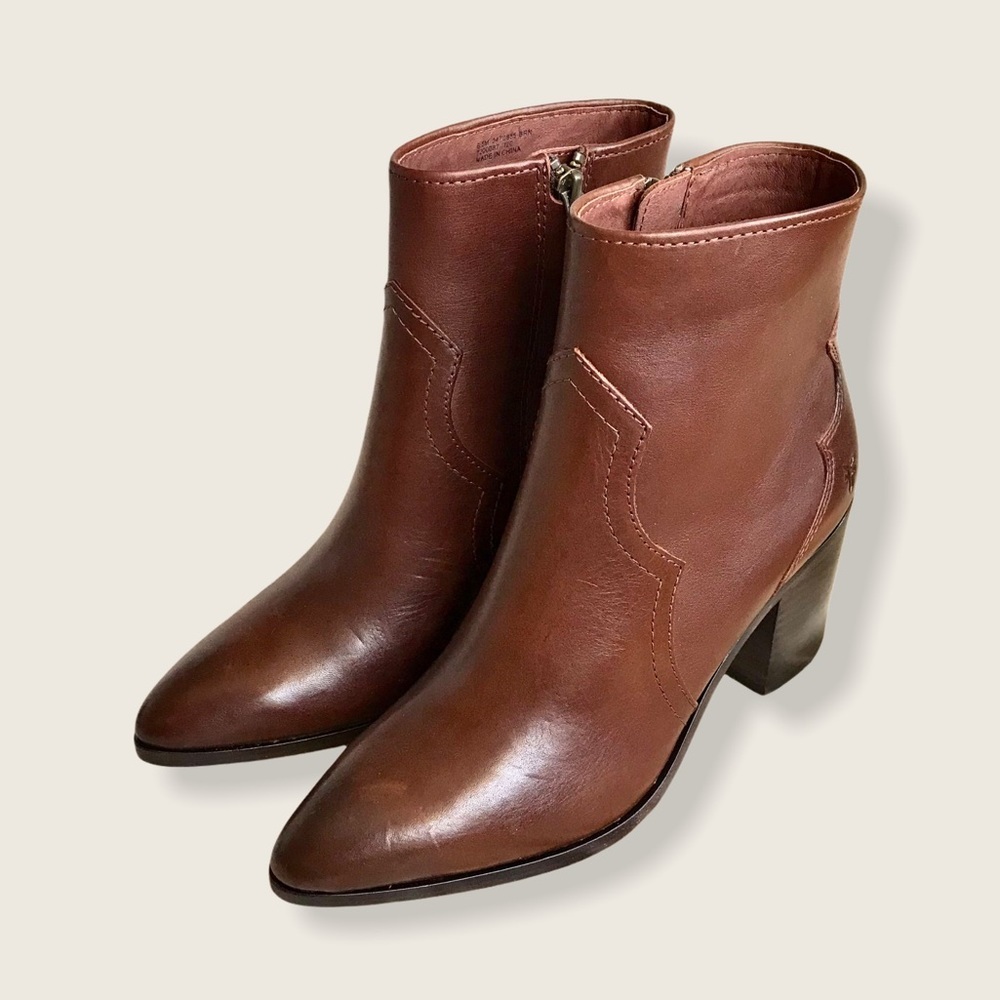 Frye Flynn Brown Zip Fall/Winter Ankle Booties - Picture 12 of 16